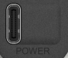 A small vertical connector. The power supply cable plugs into it.