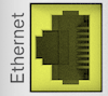 An ethernet port, latch to the left