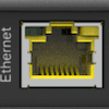 A rectangle connector. Standard Ethernet shape