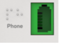 A rectangle upright connector. Standard connector shape for landline phone