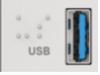 An upright  rectangular connector . Standard USB A shape